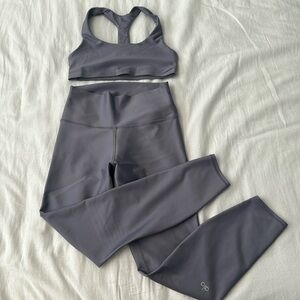 Alo 7/8 High-Waist Airlift Legging and Airlift Advantage Racerback Bra BUNDLE